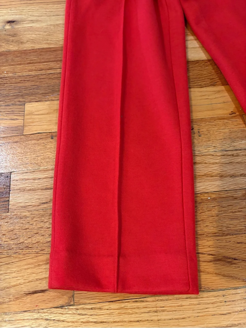 J. Crew red wool blend elastic waist pants trousers 8